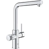 Image de Robinet filtrant de cuisine - Chromé - Filtration de l'eau - Bec haut en L - Rotation 150° - Blue Pure Minta - 30600000