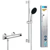 Image de GROHE Precision Flow Mitigeur Thermostatique Douche, Ensemble de Douche 1 jet avec barre 60cm, Economie d'eau, A coller avec GROHE QuickGlue ou à visser, Chromé, 34800001 en occasion ou reconditionné
