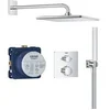 Image de Ensemble de douche encastré - 1 jet - Mitigeur thermostatique - Gris