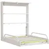 Image de Table à langer murale en bois blanc avec matelas à langer 50x70
