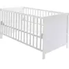 Image de Lit bébé évolutif en bois blanc réglable en hauteur 70x140