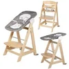 Image de Chaise Haute Evolutive Born Up 2 en 1 + Transat Inclinable - Sternenzauber - Des la Naissance - Bois Naturel
