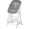 Image de roba Chaise Haute Évolutive en Bois Blanche Born Up 2en1 + Transat Inclinable Little Stars - Hauteur Réglable - dès Naissance jusqu'à 70 kg en occasion ou reconditionné