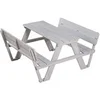 Image de Ensemble de banc de pique-nique avec dossier Gris