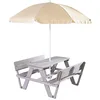 Image de roba Table Pique-nique Enfants Outdoor + avec Dossier - Bois Massif + Coussins - Table d'Extérieur 4 places - Gris en occasion ou reconditionné