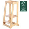 Image de Tour d'apprentissage Montessori - - Bambou Certifié FSC - Réglable sur 3 niveaux de hauteur - Jusqu'a 80 Kg - Naturel