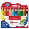 Image de Crayons de couleur - Ergonomique - Mine XXL Jumbo - 10 couleurs -