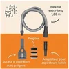 Image de Kit de toilettage - Brosse aspirante pour chats et chiens - 3 peignes interchangeables - Gris