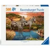 Image de Puzzle 500 Pieces - Zebres Au Plan D'eau