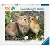 Image de - Puzzle 500 pieces - Lapin et poussin (Collection bébés animaux) - des 12 ans - Puzzle de qualité supérieure-12001900