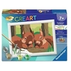 Image de Peinture par numero enfant des 7 ans - CreArt Kids - 13x18cm - Ecureuils en forêt