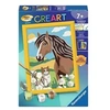 Image de Peinture par numero enfant des 7 ans - CreArt Kids - 13x18 cm - Cheval et soleil