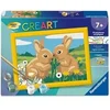 Image de - CreArt Kids 13x18cm - Numéro d'Art - Lapins mignons - Kit de peinture par numéros - Des 7 ans - 12023216