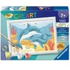 Image de - CreArt Kids 13x18cm - Numéro d'Art - Dauphins et coraux - Kit de peinture par numéros - Des 7 ans - 12023220