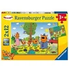 Image de Puzzle enfant Journée Nature en famille 2x12 pièces