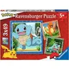 Image de Puzzle de 3x49 pièces Salamèche, Bulbizarre et Carapuce Ravensburger Pokémon Multicolore TU 5586