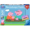 Image de Puzzle de 2x24 pièces La vie de famille Ravensburger Peppa Pig Multicolore TU 9082