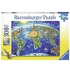 Image de Puzzle 300 pièces XXL Carte des monuments du monde