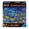 Image de Puzzle en bois rectangulaire de 500 pièces Ravensburger Monde marin coloré Multicolore TU 17515