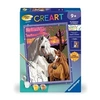 Image de CreArt Kids 18x24cm Chevaux au coucher du soleil, Kit de peinture par numéros Numéro d'Art, Des 9 ans, 25809,