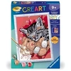 Image de CreArt Kids 18x24cm Chaton et son nounours, Kit de peinture par numéros Numéro d'Art, Des 9 ans, 25838,