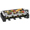 Image de Clatronic RG 3678 Appareil à raclette 2 en 1, pierre naturelle et plaque en fonte réversible, articulation à 180°, 8 poêlons, également utilisable comme raclette pour 4 personnes, revêtement en occasion ou reconditionné