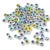 Image de Perles plastiques à lettres, rondes, assorties, 8 mm