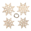 Image de 2 flocons de neige 3D en bois pour sapin de Noël