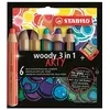 Image de Pack de 6 crayons multi-talents Woody 3 en 1 Arty