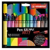 Image de Feutres de dessin - - Pen 68 Max - Pointe large - 12 couleurs - Gamme Arty