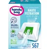 Image de Handy Bag - Sacs aspirateur S67 x4sacs - Compatibles Bosch, Siemens, UFESA - 99,99% des poussières retenues - Fermeture facile - Filtre anti-allergène - 55% de matériaux recyclés - en occasion ou reconditionné