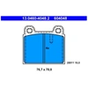 Image de Kit De Plaquettes De Frein, Frein À Disque 13.0460-4048.2 Ate Ate 13.04604048.2 Opel;Porsche