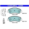 Image de Kit De Plaquettes De Frein, Frein À Disque Ate Ceramic 13.0470-3869.2 Ate 13.04703869.2 Peugeot