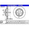 Image de Disque De Frein Ate 24.01220302.1 Mercedes-Benz