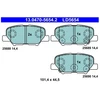 Image de Jeu De Plaquettes De Frein, Frein À Disque 13.0470-5654.2 Ate Ate 13.04705654.2 Citroen;Mazda;Mitsubishi;Peugeot