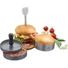 Image de Kit à burger pour BBQ 3 pièces - Presse, anneau et brochette - Acier
