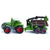 Image de tracteur Fendt avec remorque et souches d'arbres verts (1645)