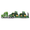 Image de SIKU 1837   Camion remorque surbaissé avec 2 tracteurs John Deere, 1:87, Métal,Plastique, Vert, Hayon Rabattable en occasion ou reconditionné