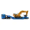 Image de SIKU 1847, Transporteur de Poids Lourds avec remorque surbaissée, 1:87, Métal,Plastique, Bleu/Jaune, Remorque Amovible en occasion ou reconditionné