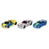 Image de coffret cadeau voiture de sport 17 cm acier bleu/jaune/argent 3 pièces (6323)