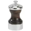 Image de - Moulin à sel manuel en bois patiné et métal argenté 10 cm
