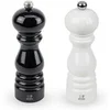 Image de Paris Duo de moulins à poivre et à sel manuels en bois laqué noir et laqué blanc 18 cm - 7'