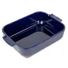 Image de - Plat four céramique rectangle bleu profond 25 cm - 10'