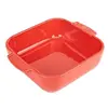 Image de - Plat four céramique carré rouge 21 cm - 8,25'