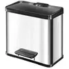 Image de Poubelle de tri selectif 3 bacs a pedale 30L (9+9+9) Oko Trio Plus L Coloris - Inox
