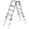 Image de Escabeau double accès professionnel télescopique 2x6 marches adapté aux escaliers D100