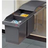 Image de Poubelle de cuisine tri sélectif 2 bacs encastrable sous évier 30L (15+15) Tandem