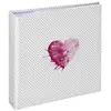 Image de Hama Album Photo 22.5 x 22 cm, 200 photos 10 x 15 cm, Motif Coeur Rose | Album à Pochettes Grand Format "Lazise", Insertion Latéral, 100 Pages, Zone Mémo et Etiquette, Poche à CD, Idéal Cadeau en occasion ou reconditionné