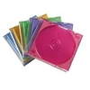 Image de - Boîtier plastique mince pour stockage CD - capacité : 1 CD - bleu transparent, vert transparent, orange transparent, violet transparent, rose