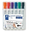 Image de Etui de 6 marqueurs pour tableau blanc effaçable à sec pointe biseautée